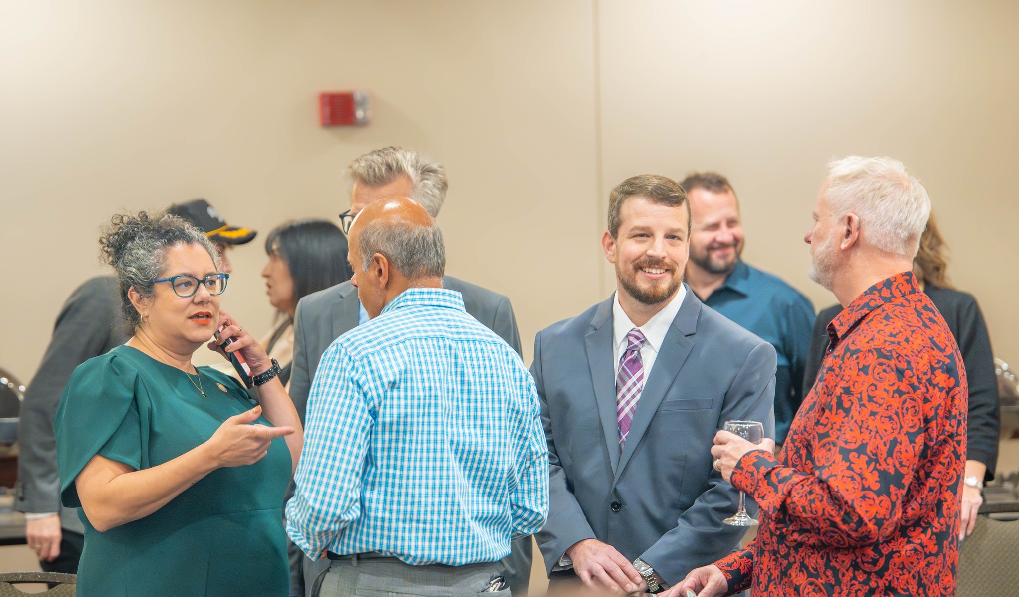 Andrew Fitzgerald at campaign event meeting with constituents